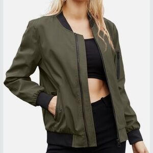 Skies Are Blue Stitch Fix Women's Olive Small Symone Army Bomber Jacket